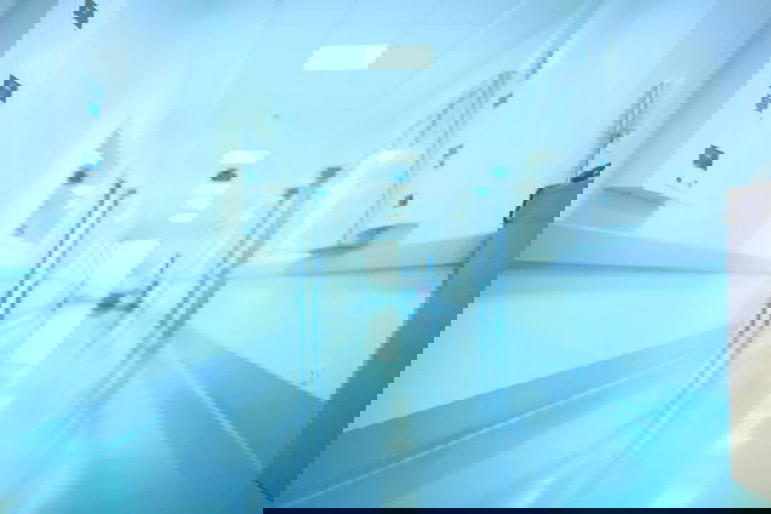 Blurred hospital interior as a medical background. Medimec